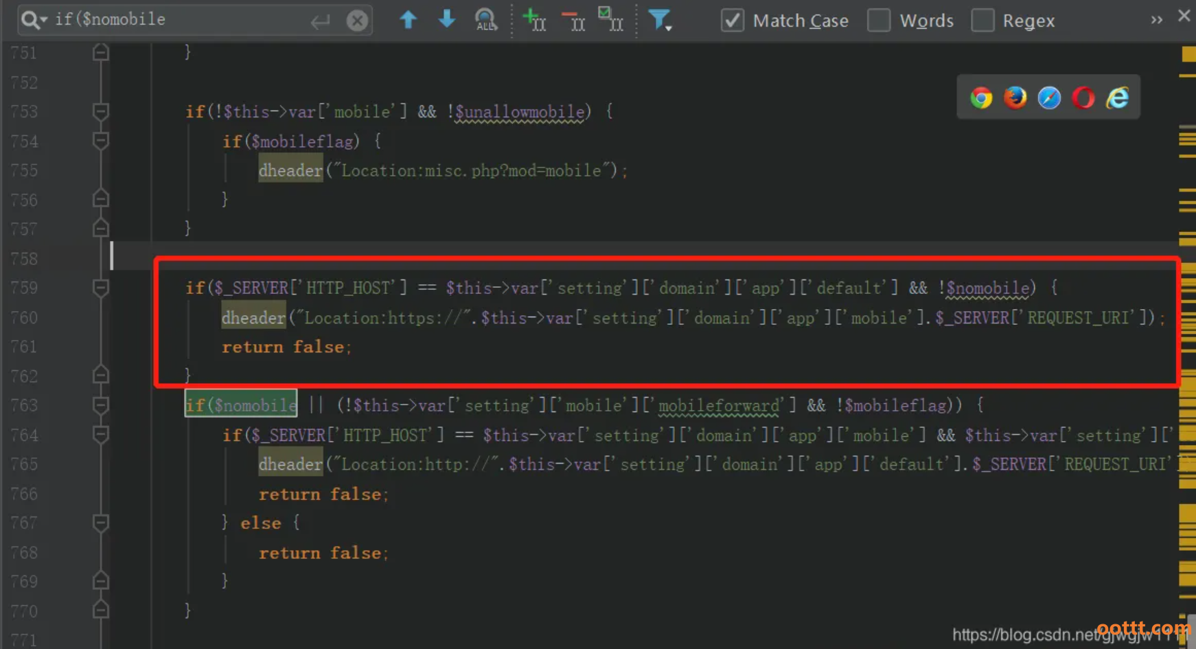 Discuz 手机版访问自动跳转到手机域名